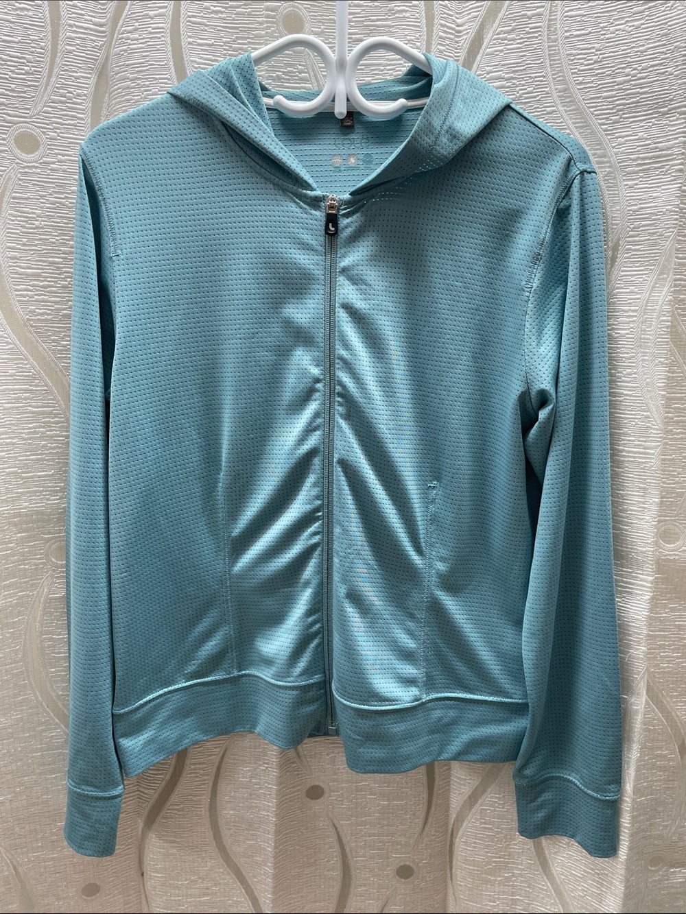 Lole Light Teal Zip-Up Hooded Utility Jacket